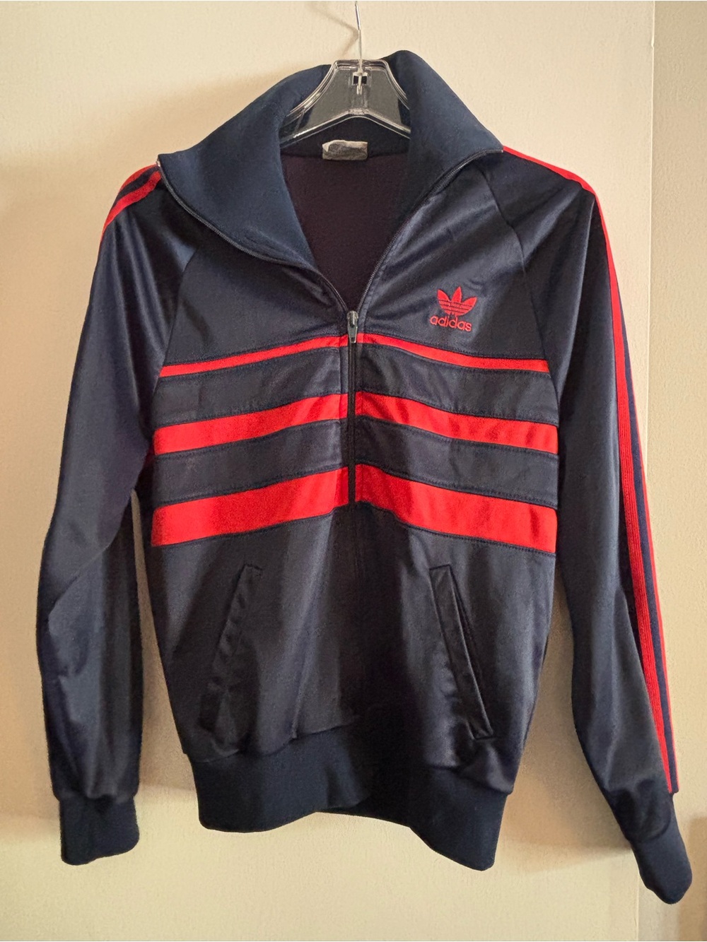 adidas Navy and Red Retro Track Jacket